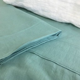 Moss Green Linen Bed Sheets Set, Bedding, Medium Weight Linen, Top Sheet, Fitted Pillow Cases Twin, Queen, King Or Custom Size - thumbnail 2