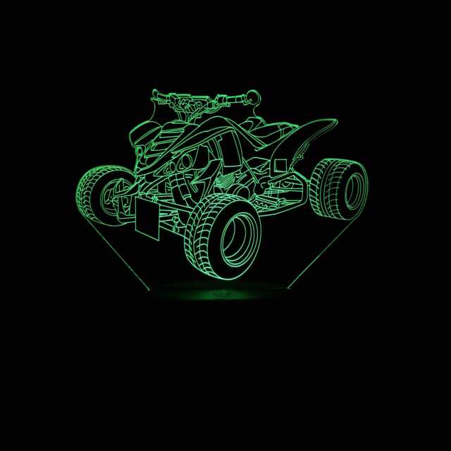 Quad Bike Led Night Light, Gift, Gifts For Him, Her, Lights, Bedroom Light - image 1