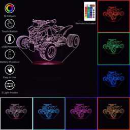 Quad Bike Led Night Light, Gift, Gifts For Him, Her, Lights, Bedroom Light - thumbnail 2