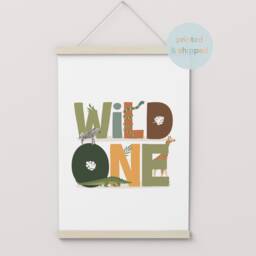 Wild One Print, Safari Animals Jungle Nursery Scandi Decor, Boy Playroom Prints, Kids Art - thumbnail 2