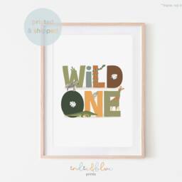 Wild One Print, Safari Animals Jungle Nursery Scandi Decor, Boy Playroom Prints, Kids Art - thumbnail 3