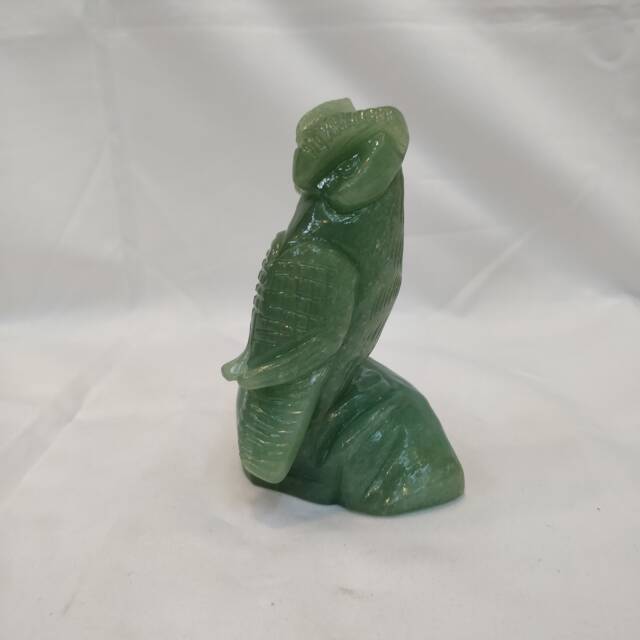 Green Jade Owl Sculpture Elegant Home Decor Living Room Shelf Display Decoration Piece - image 1