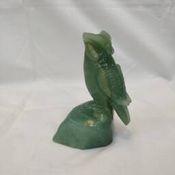Green Jade Owl Sculpture Elegant Home Decor Living Room Shelf Display Decoration Piece - thumbnail 3