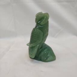 Green Jade Owl Sculpture Elegant Home Decor Living Room Shelf Display Decoration Piece - thumbnail 1