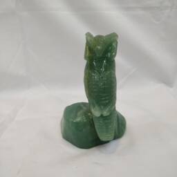 Green Jade Owl Sculpture Elegant Home Decor Living Room Shelf Display Decoration Piece - thumbnail 2