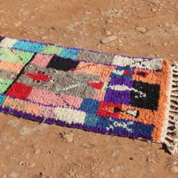Colorful Berber Wool Runner Rug Moroccan Hallway Rug - thumbnail 4