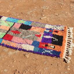 Colorful Berber Wool Runner Rug Moroccan Hallway Rug - thumbnail 2