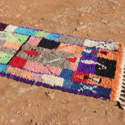 Colorful Berber Wool Runner Rug Moroccan Hallway Rug - thumbnail 3
