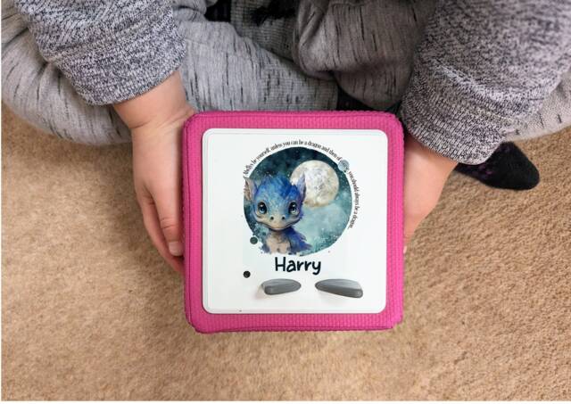 Personalized Blue Dragon Toniebox Topper Protective Vinyl Sticker Tonie Box - image 1