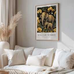 William Morris Print, Art, Exhibition Poster, Safari Nursery Decor, Elephant Gifts, Print - thumbnail 2