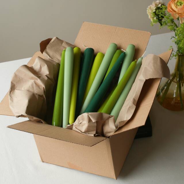 Tall Taper Candles - Wedding Collection Dinner Candle Green Shades Colourful Stick Pack Xmas Table - image 1