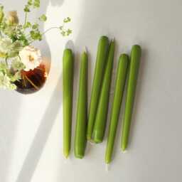 Tall Taper Candles - Wedding Collection Dinner Candle Green Shades Colourful Stick Pack Xmas Table - thumbnail 3