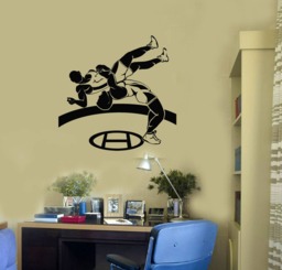 Wrestlers Vinyl Wall Decal Wrestling Sports Art Fighters Boys Room Stickers Mural - #2693Di - thumbnail 1