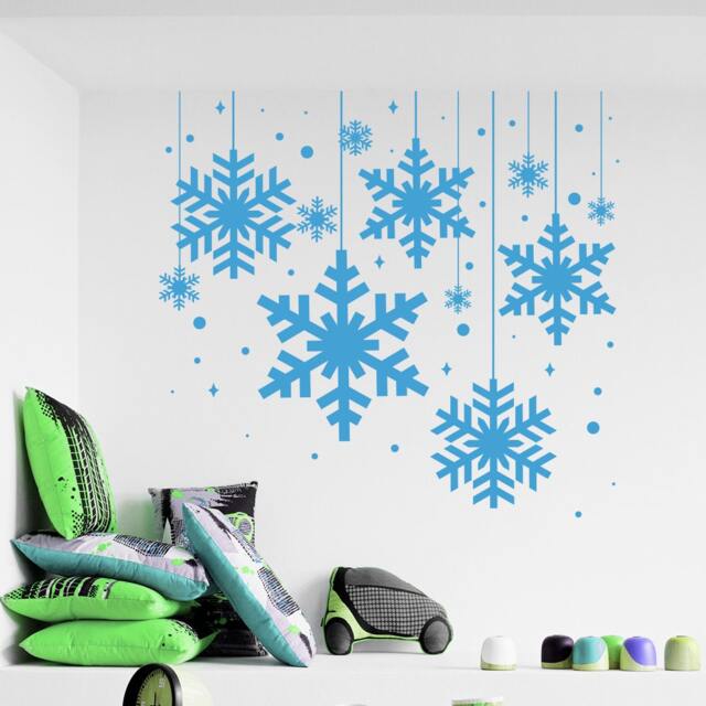 Christmas Wall Decals Snowflake Decal Sticker Holiday Decorations Interior Art Home Design Window Door Ideas - Ma337 - image 1
