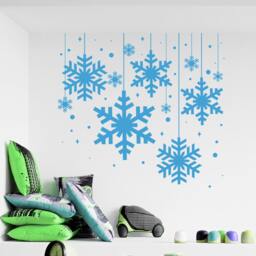 Christmas Wall Decals Snowflake Decal Sticker Holiday Decorations Interior Art Home Design Window Door Ideas - Ma337 - thumbnail 1