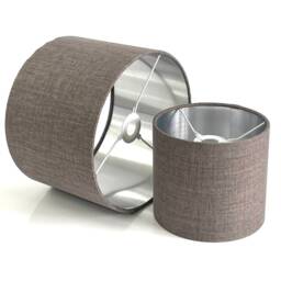 New Hq Luxury Linen Fabric Lamp Shade Pendant Light Slate Grey Look Upholstery - thumbnail 3