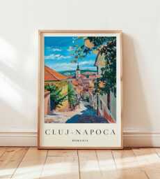 Cluj-Napoca Poster Romania Travel Print, Transylvania Wall Art - thumbnail 1