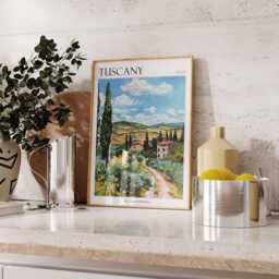 Tuscany Travel Poster Italian Landscape Art Print - thumbnail 2