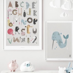 Poster Mural/Abc Kids N Poster, Animal Alphabet, Letters, Children's Room Wall Decoration Room, Art Print, As A Gift - thumbnail 3