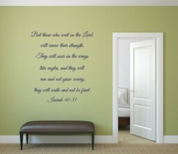 Isaiah 4031 But Those Who Wait On The Lord Will Renew Their Strength. They Soar Wings Like Eagles, Wall Decal - Vinyl Decal - thumbnail 1