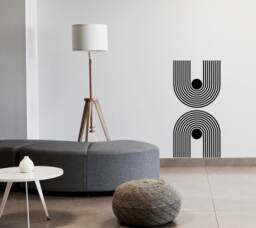 Sale Abstract Geometric Circles Wall Decal Living Room Decor - thumbnail 1