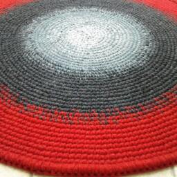 Handmade Wool Round Rug Modern Crochet Carpet, Custom Colors - thumbnail 3