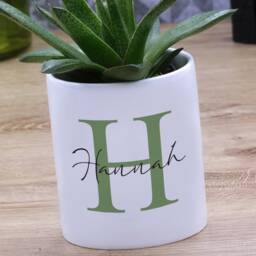 Elegant Initial Name Plant Pot - Personalised Gifts For Teachers Dispatched Next Working Day - thumbnail 3