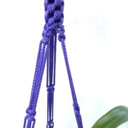Purple Macrame Plant Holder - Plant Hanger 28 Inches 3mm Hanging Planter Indoor Outdoor Macrame Wall Hanging Planter Pot - thumbnail 2
