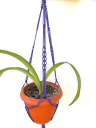 Purple Macrame Plant Holder - Plant Hanger 28 Inches 3mm Hanging Planter Indoor Outdoor Macrame Wall Hanging Planter Pot - thumbnail 1