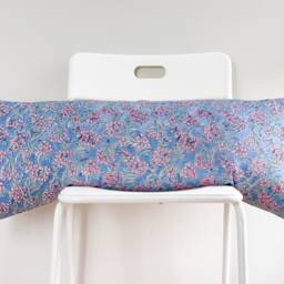 Floral Lumbar Pillow Cover Indian Block Print, Natural Dyed Batik - thumbnail 2
