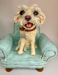 Personalized Pet Clay Folk Art Sculpture Or Memorial Based On Your Pets Photo - thumbnail 1