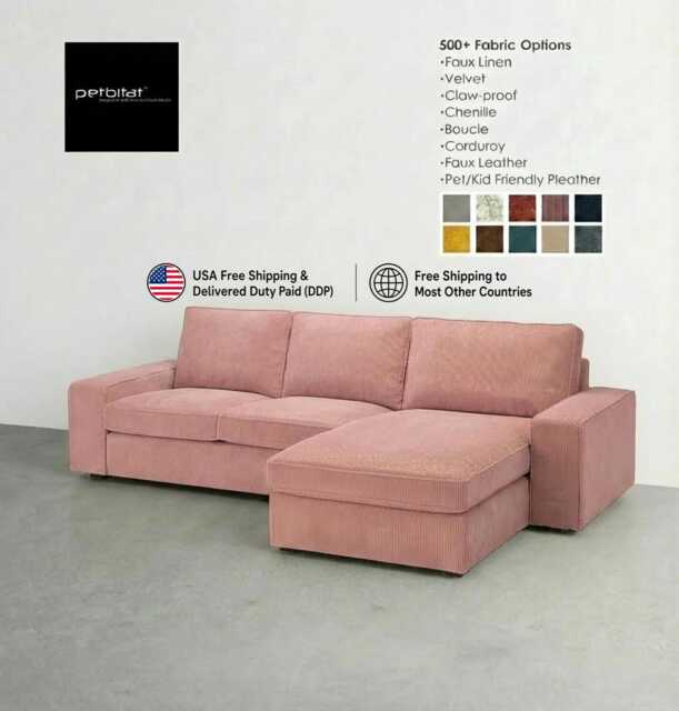 Kivik 3 Seat With Chaise Cover, Custom Sofa Chaise, Replacement Cover - image 1