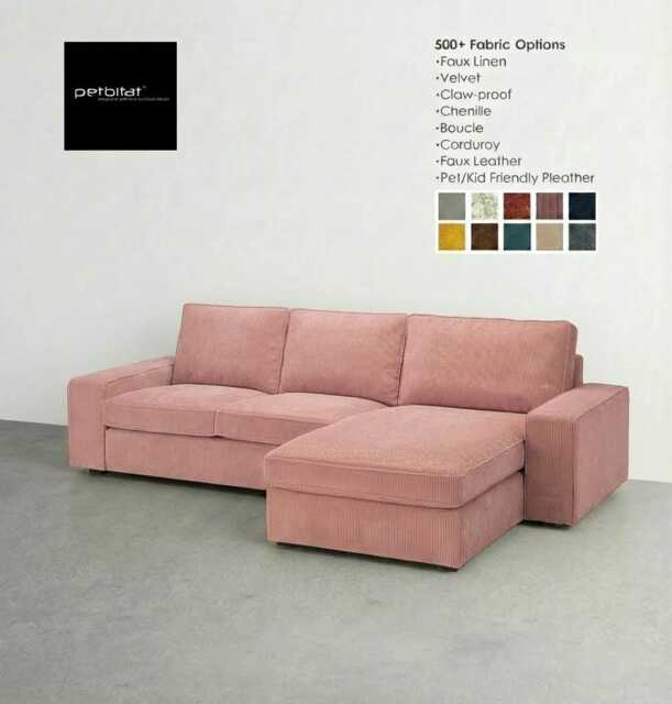 Kivik 3 Seat With Chaise Cover, Custom Sofa Chaise, Replacement Cover - image 1