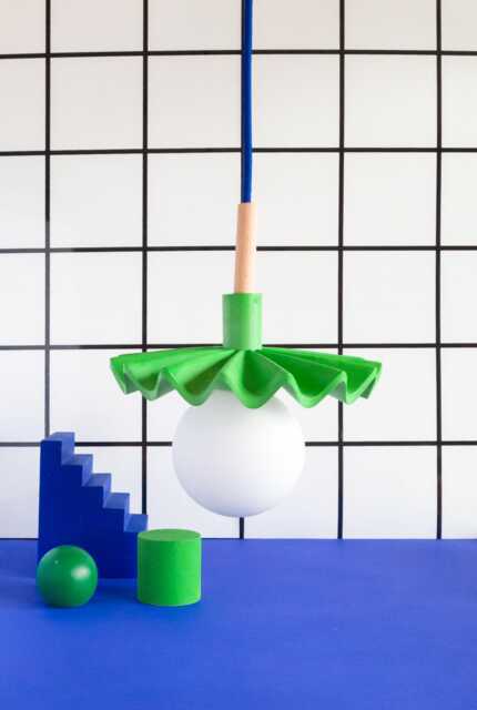 "Green Wavy Hanging Lamp " - image 1