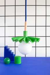 "Green Wavy Hanging Lamp "
