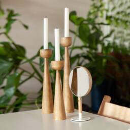 Taper Candlestick Primitive Candle Mindfulness Gift Wooden Holder Making Kit Stick Wax Melter - thumbnail 1