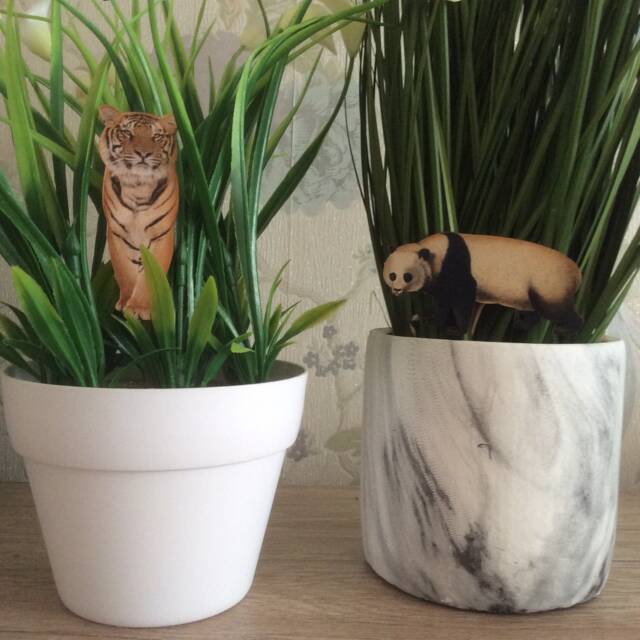 Plant Buddy Decorations , Panda Gift Ideas, Tiger Lover Gifts, Tiger Plant Stakes , Decor , House Gifts - image 1