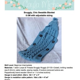 Snuggly, Chic Swaddle Blanket [Pattern] - Knit Baby Sack Newborn Photo Shower Gift Boy Girl - thumbnail 3
