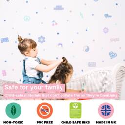 Danish Pastel Wall Stickers - Preppy Decal For Girls Repositionable Fabric Peel & Stick Dopamine Decor - thumbnail 3
