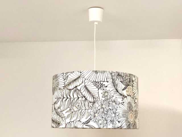 Black & White Gold Flower Lampshade Or Pendant Light - A Chic Romantic Christmas Birthday Gift Idea - image 1