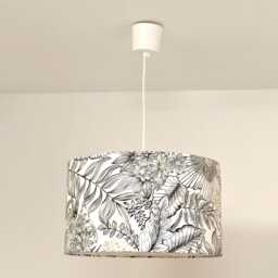 Black & White Gold Flower Lampshade Or Pendant Light - A Chic Romantic Christmas Birthday Gift Idea - thumbnail 2