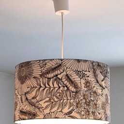 Black & White Gold Flower Lampshade Or Pendant Light - A Chic Romantic Christmas Birthday Gift Idea - thumbnail 3