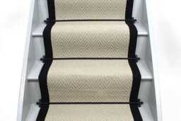 Cream Stitched Taped Edge Stair Runner