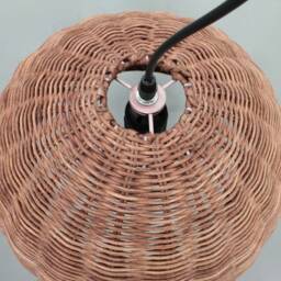 Rattan Pendant Light, Brown Ceiling Lights, Vintage Lighting Fixture, 2 Diameter Options - thumbnail 3