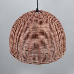 Rattan Pendant Light, Brown Ceiling Lights, Vintage Lighting Fixture, 2 Diameter Options - thumbnail 2