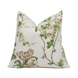 Schumacher - Betty Chintz Quiet Pink Lush Floral Cushion Cover Handmade Throw Pillow Designer Home D??cor - thumbnail 1