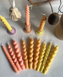 Taper Twist Candles Decorative Vegan Soy Wax Spiral Candles - thumbnail 1