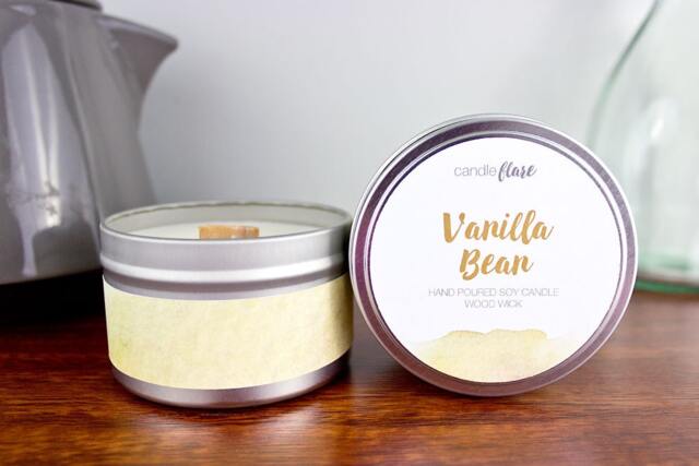 Vanilla Bean Soy Candle in 8Oz Tin - Vegan Candles Handmade - image 1