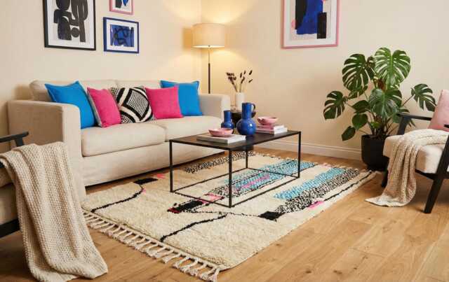 Modern Moroccan Azilal Rug - Abstract Wool Hand-Knotted Area Carpet - image 1