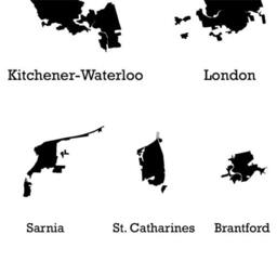 Ontario Cities Silhouette Map Print - thumbnail 3